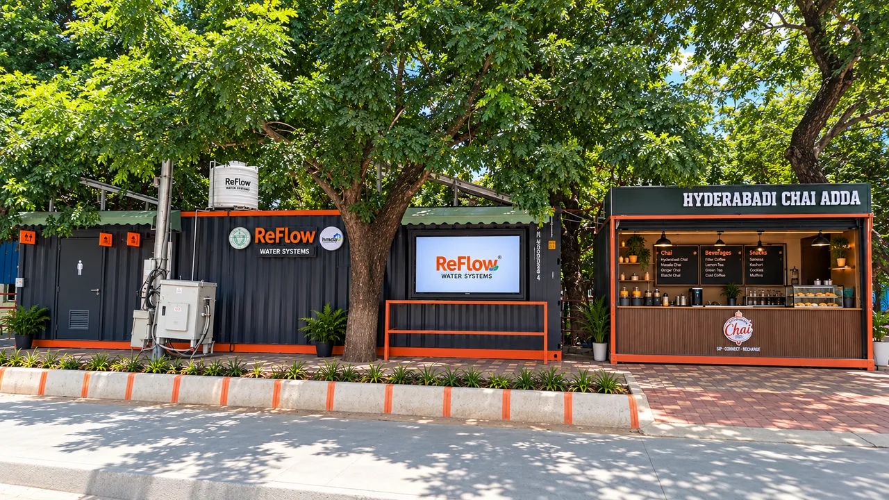 Lumbini Park · ReFlow installation and adjoining kiosk